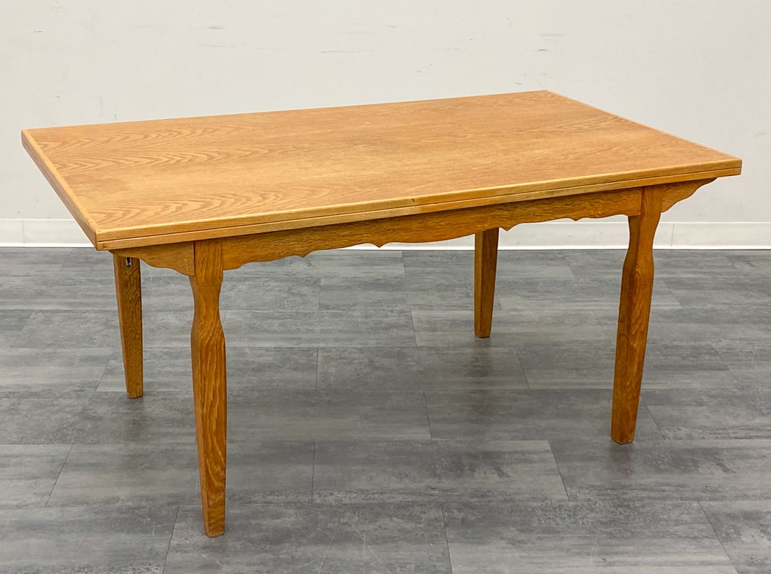 DANISH OAK EXTENDING DINING TABLE C. 1970S (1 of 14)