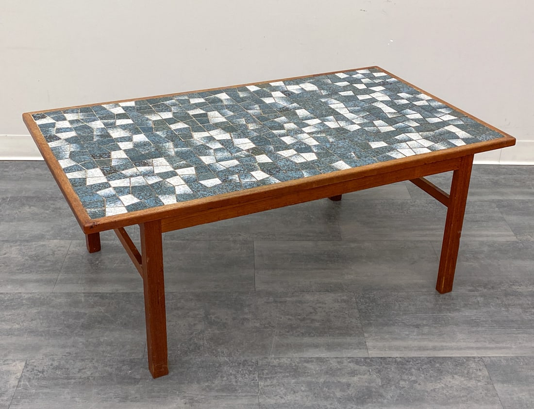 DANISH TEAK & TILE COFFEE TABLE C. 1960S (1 of 13)