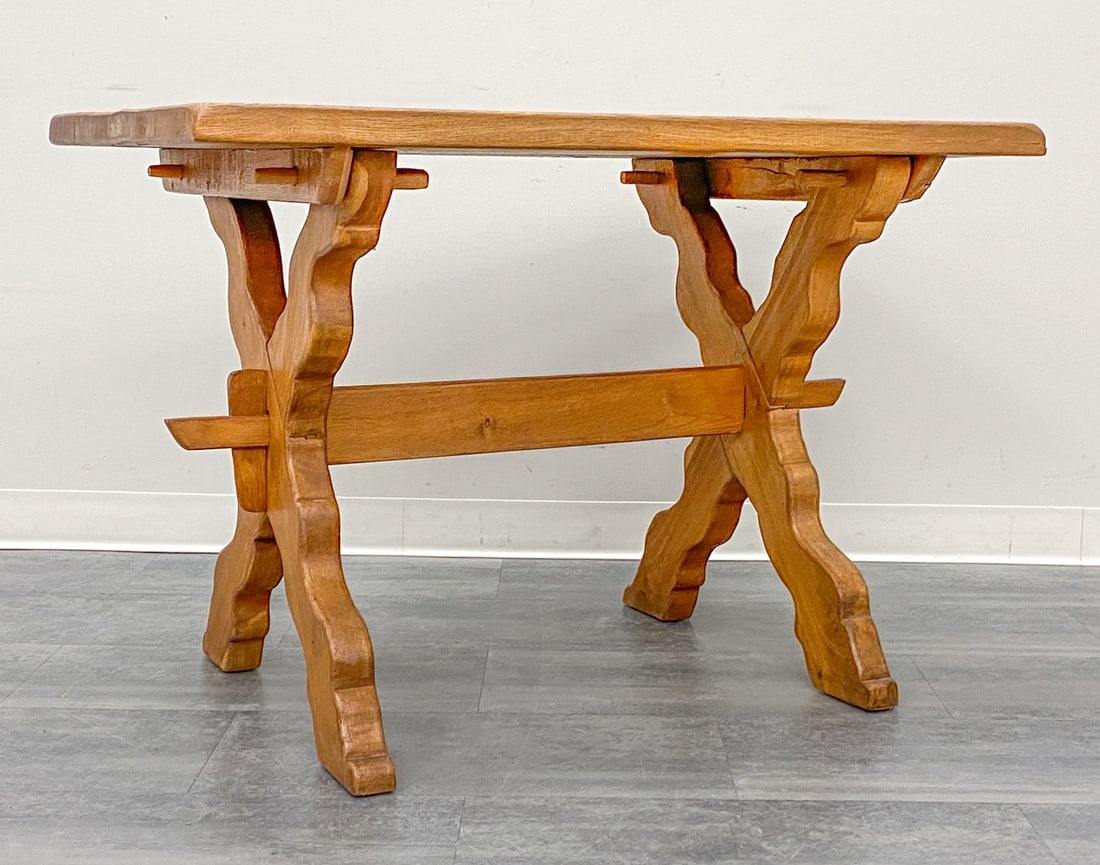 SCANDINAVIAN BRUTALIST OAK DINING TABLE C. 1960S (1 of 13)
