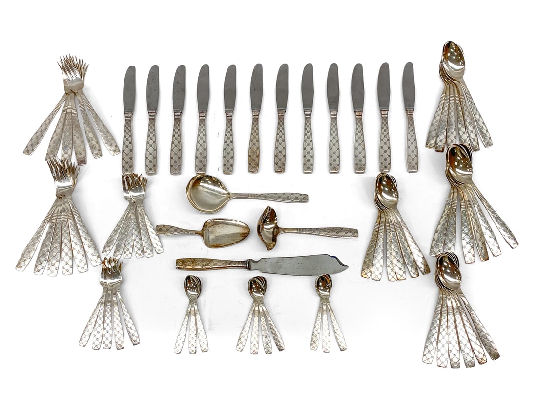 JENS H. QUISTGAARD SILVERPLATE FLATWARE GROUPING (1 of 1)