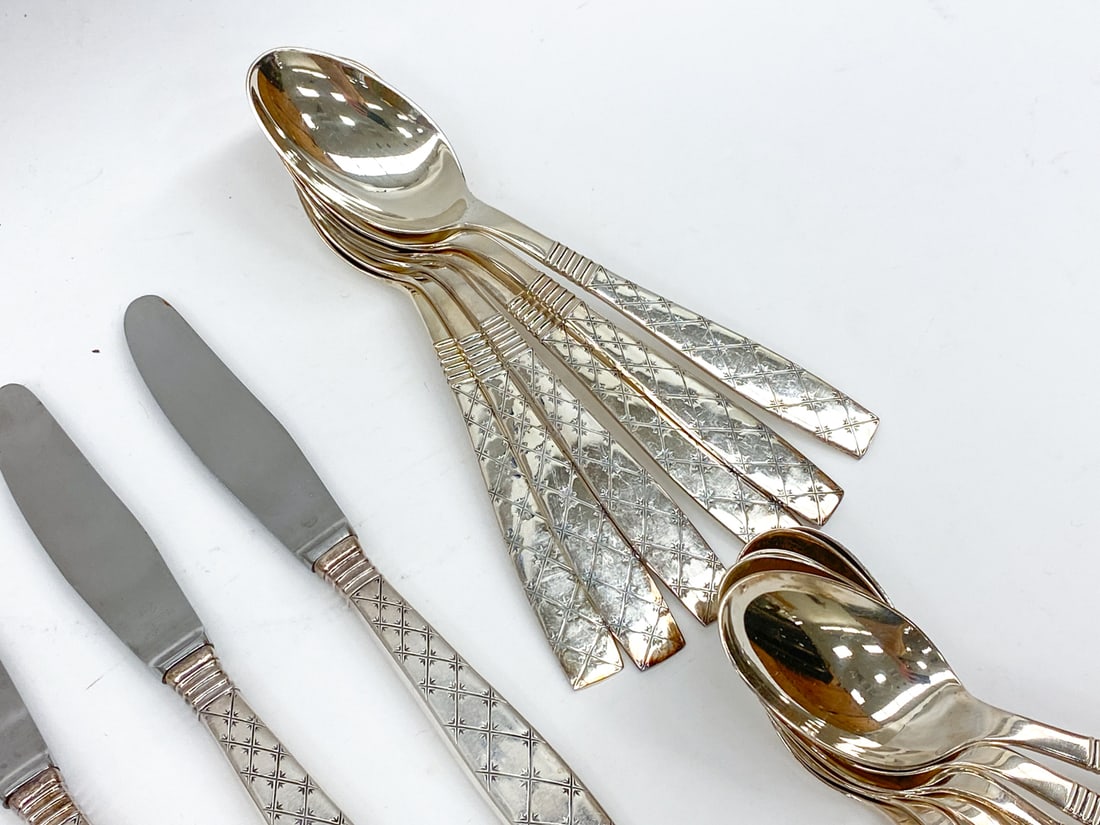 JENS H. QUISTGAARD SILVERPLATE FLATWARE GROUPING - 8