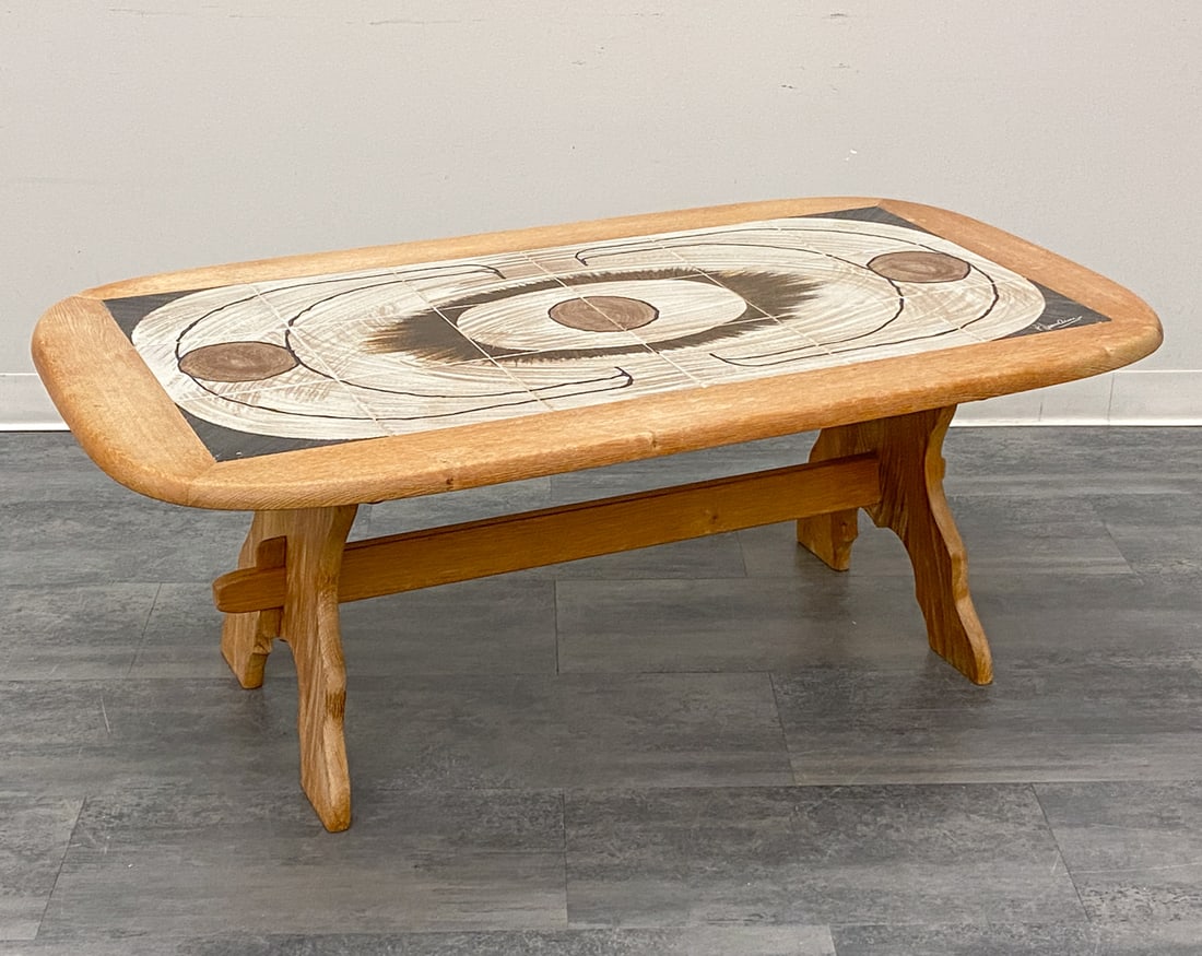 GANGSO MOBLER STYLE DANISH OAK & TILE COFFEE TABLE (1 of 13)