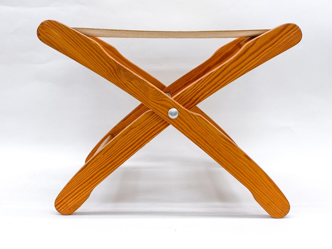 SCANDINAVIAN PINE FOLDING STOOL - 6