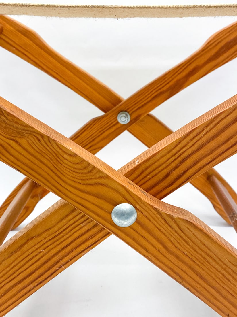SCANDINAVIAN PINE FOLDING STOOL - 7