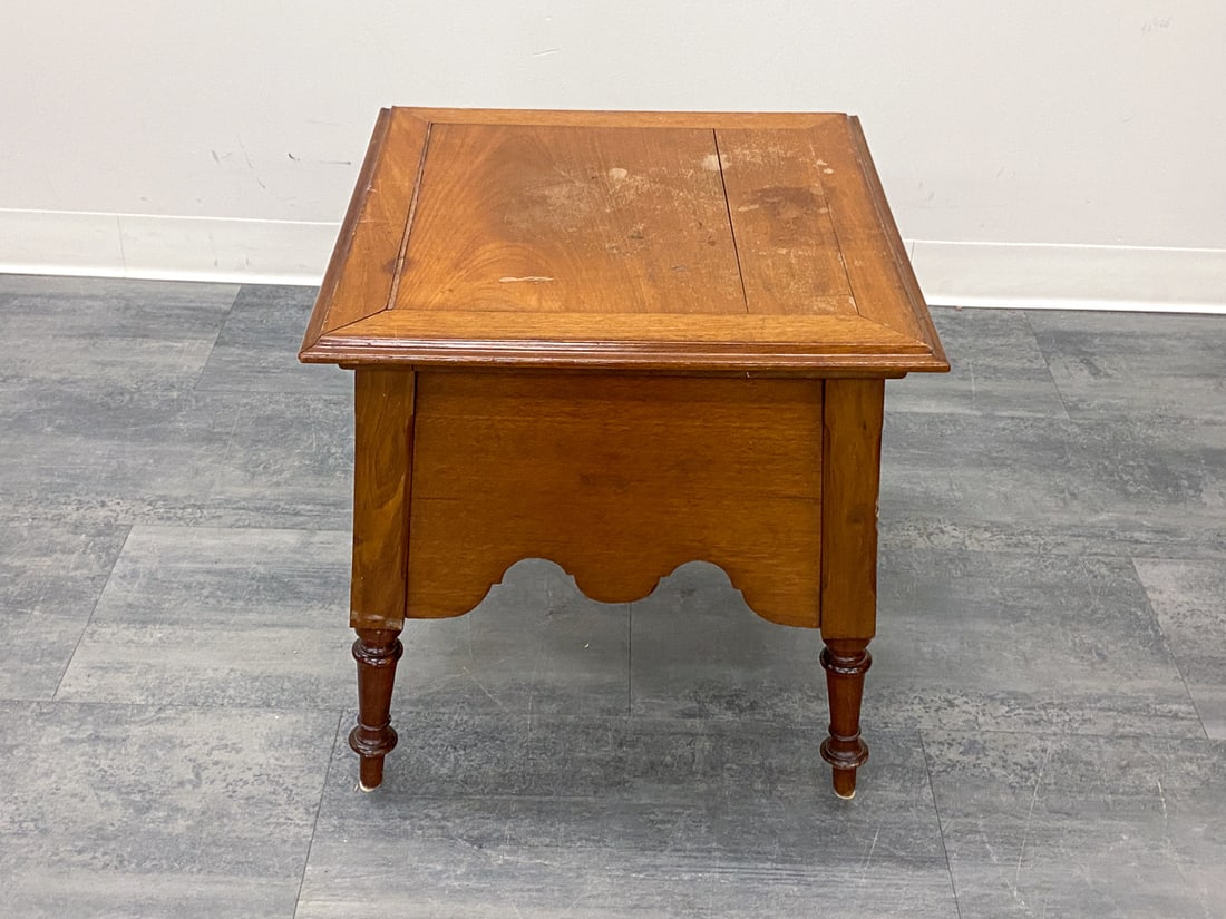 ANTIQUE WALNUT COMMODE CHAIR - 14