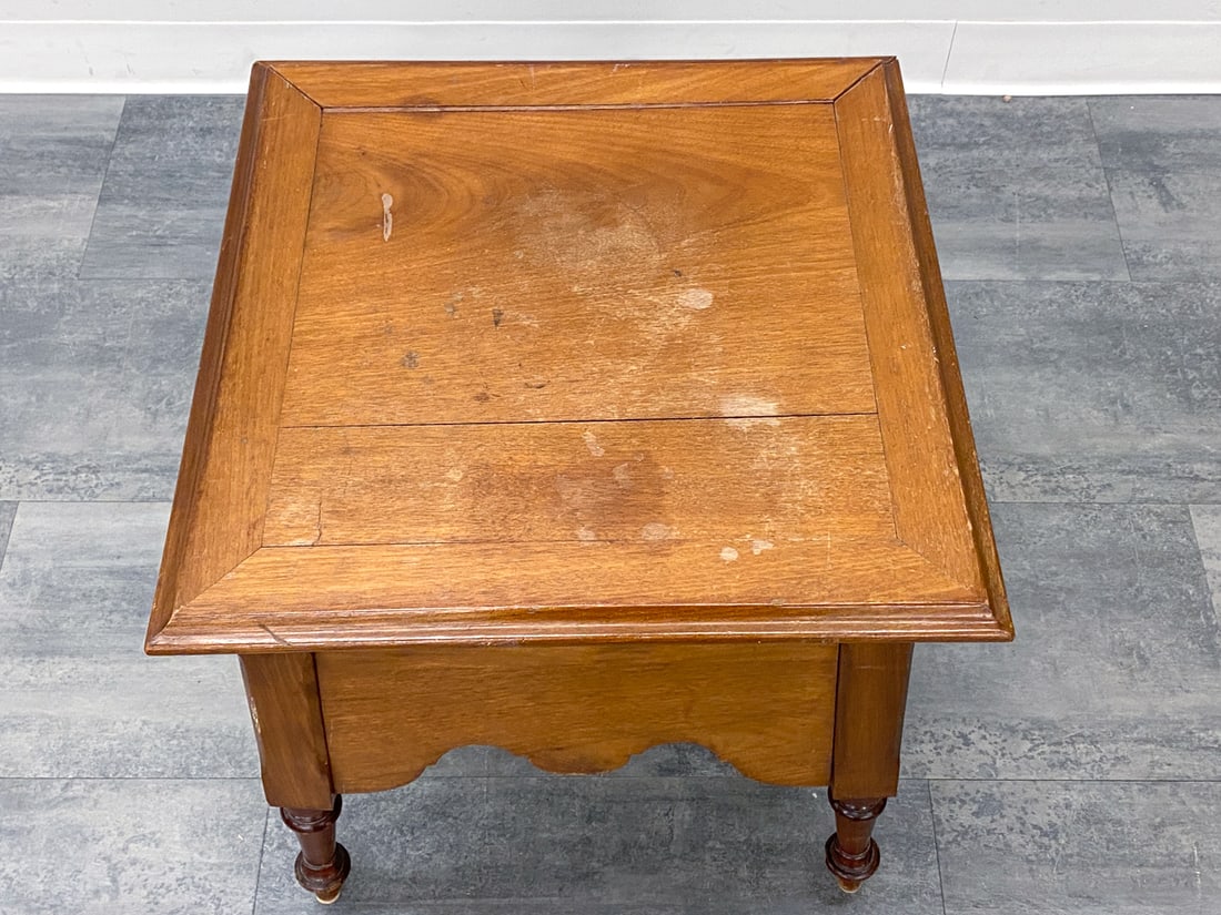 ANTIQUE WALNUT COMMODE CHAIR - 7