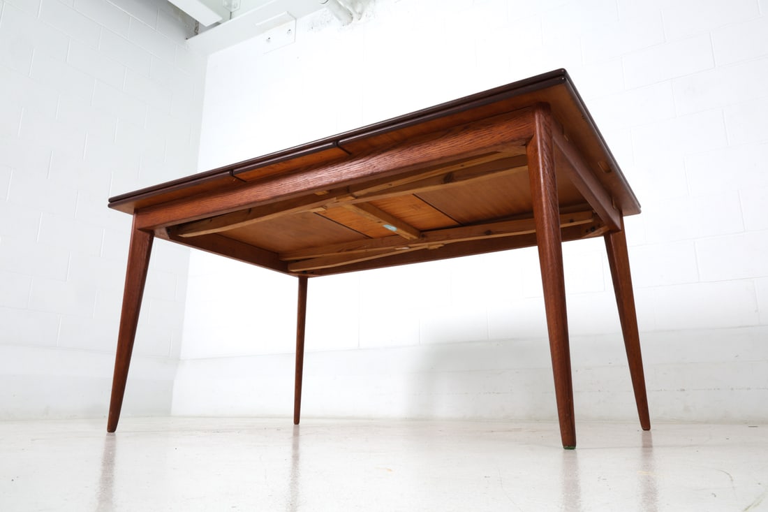 DUX SWEDISH TEAK EXTENDING DINING TABLE C. 1960S - 15