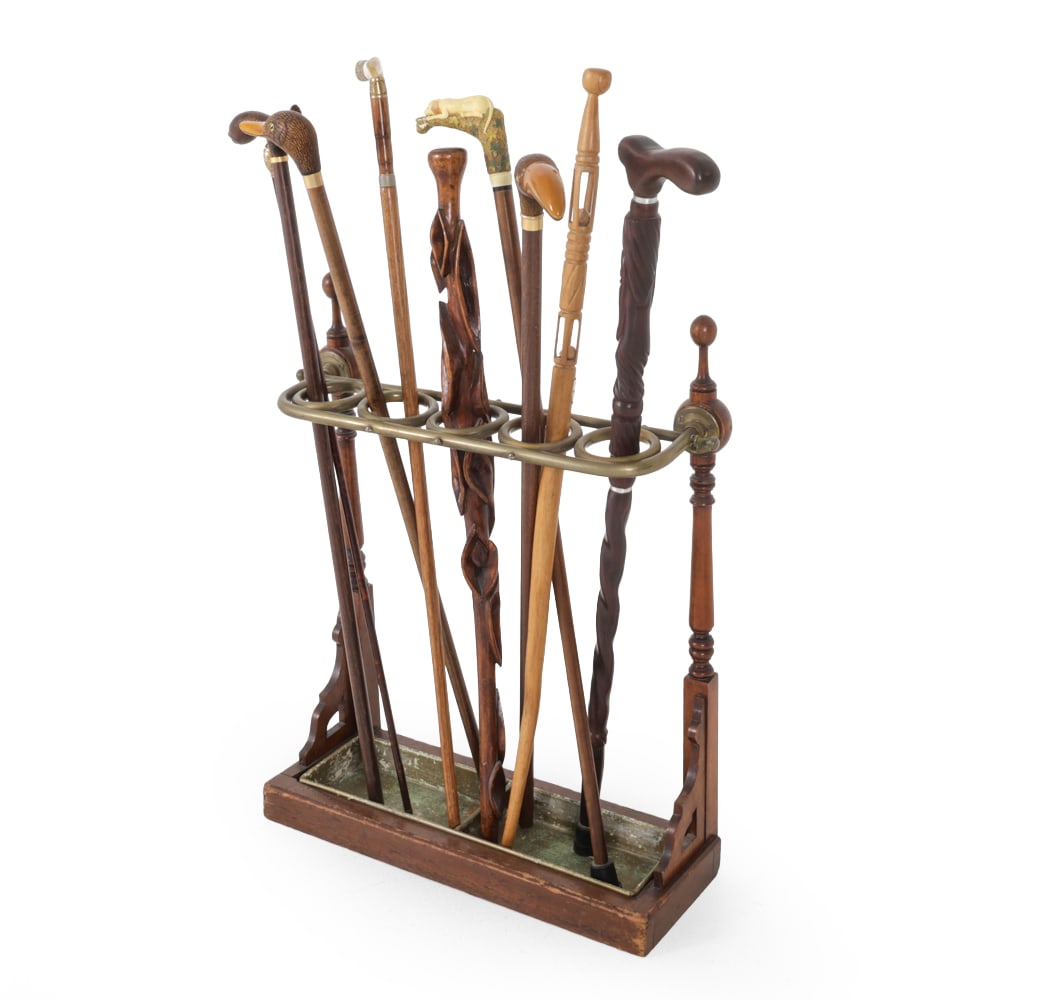 CANE AND WALKING STICKS W/ STAND GROUPING (1 of 16)