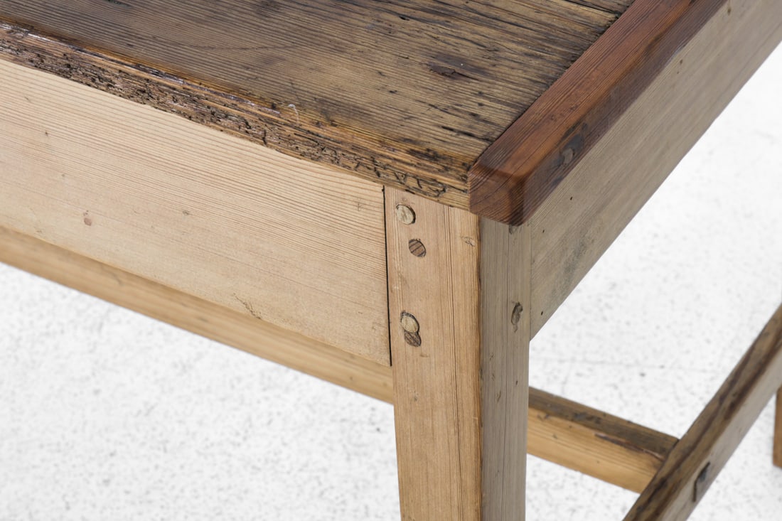 ANTIQUE 19TH C. PINE FARMHOUSE TABLE - 11