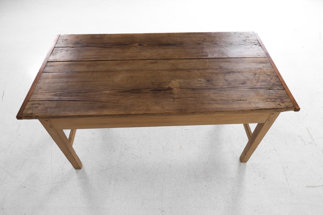 ANTIQUE 19TH C. PINE FARMHOUSE TABLE - 13