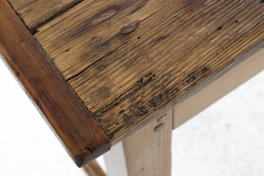 ANTIQUE 19TH C. PINE FARMHOUSE TABLE - 15