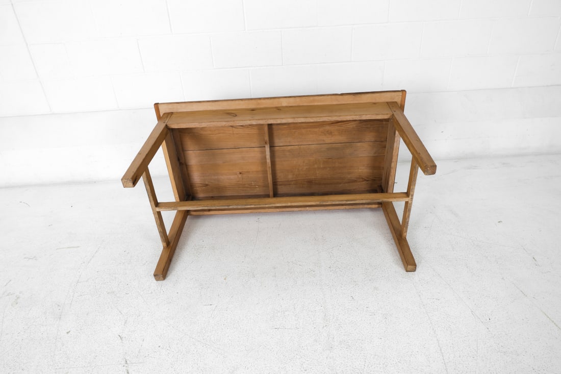 ANTIQUE 19TH C. PINE FARMHOUSE TABLE - 17
