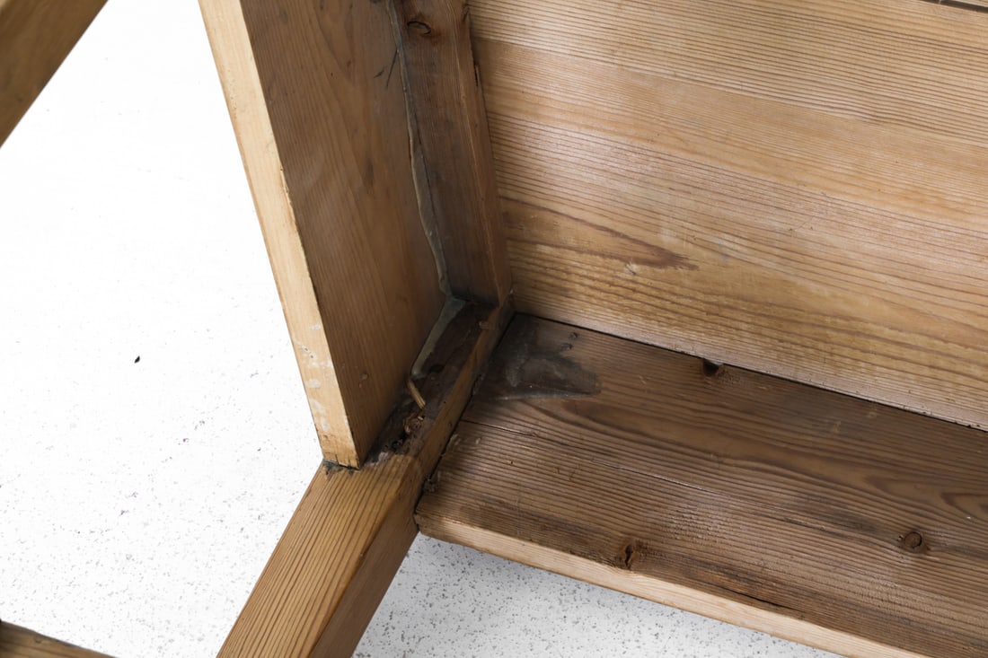 ANTIQUE 19TH C. PINE FARMHOUSE TABLE - 19