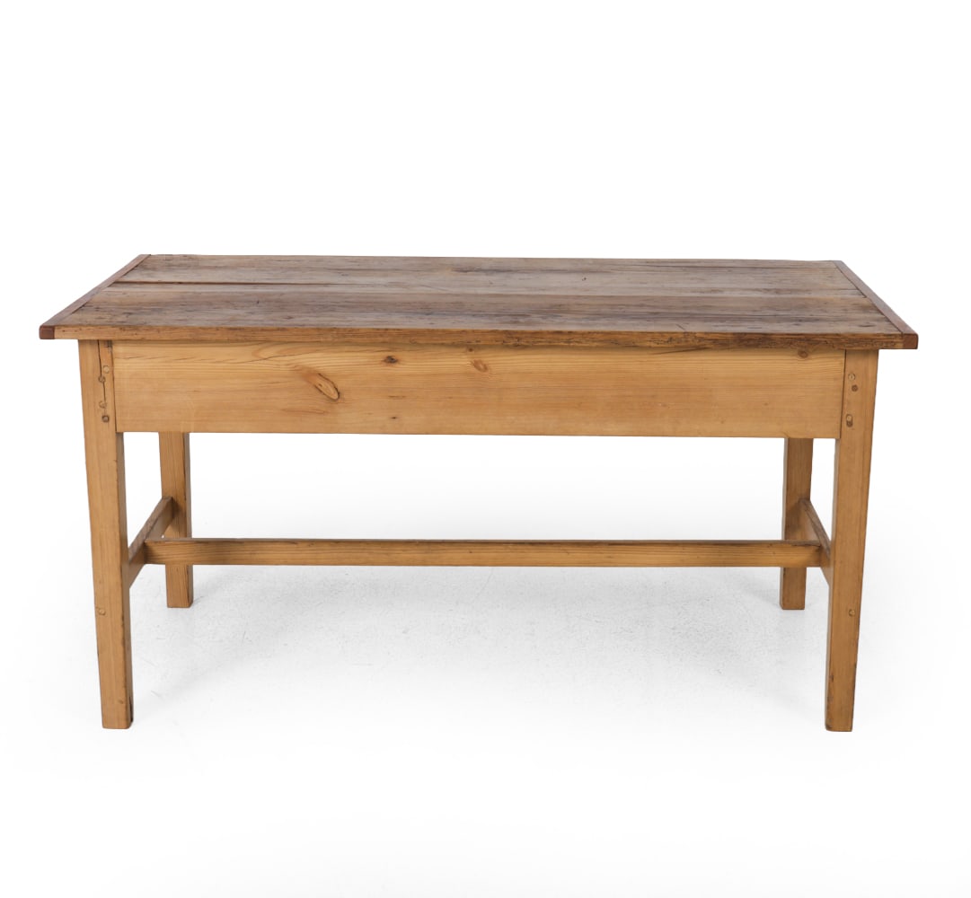 ANTIQUE 19TH C. PINE FARMHOUSE TABLE - 2
