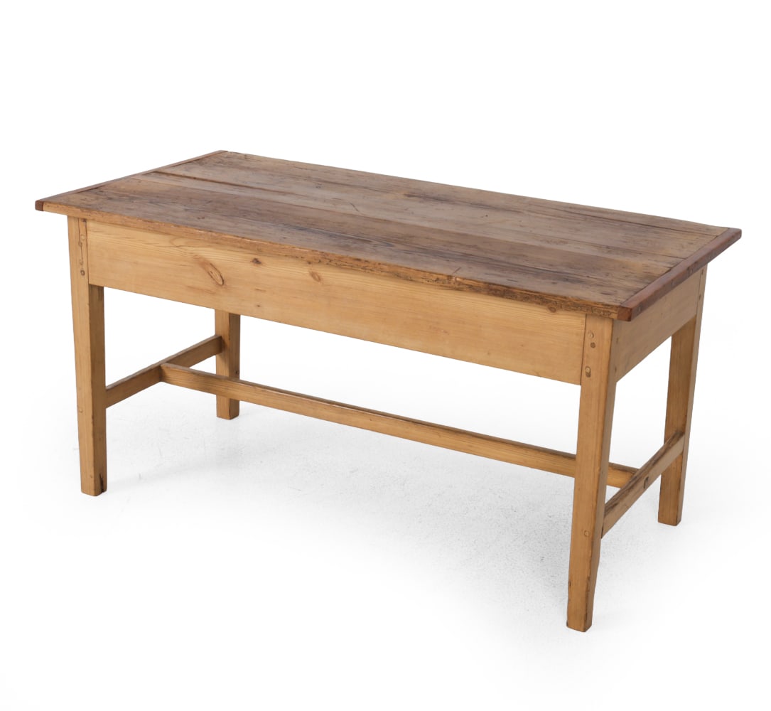 ANTIQUE 19TH C. PINE FARMHOUSE TABLE - 3