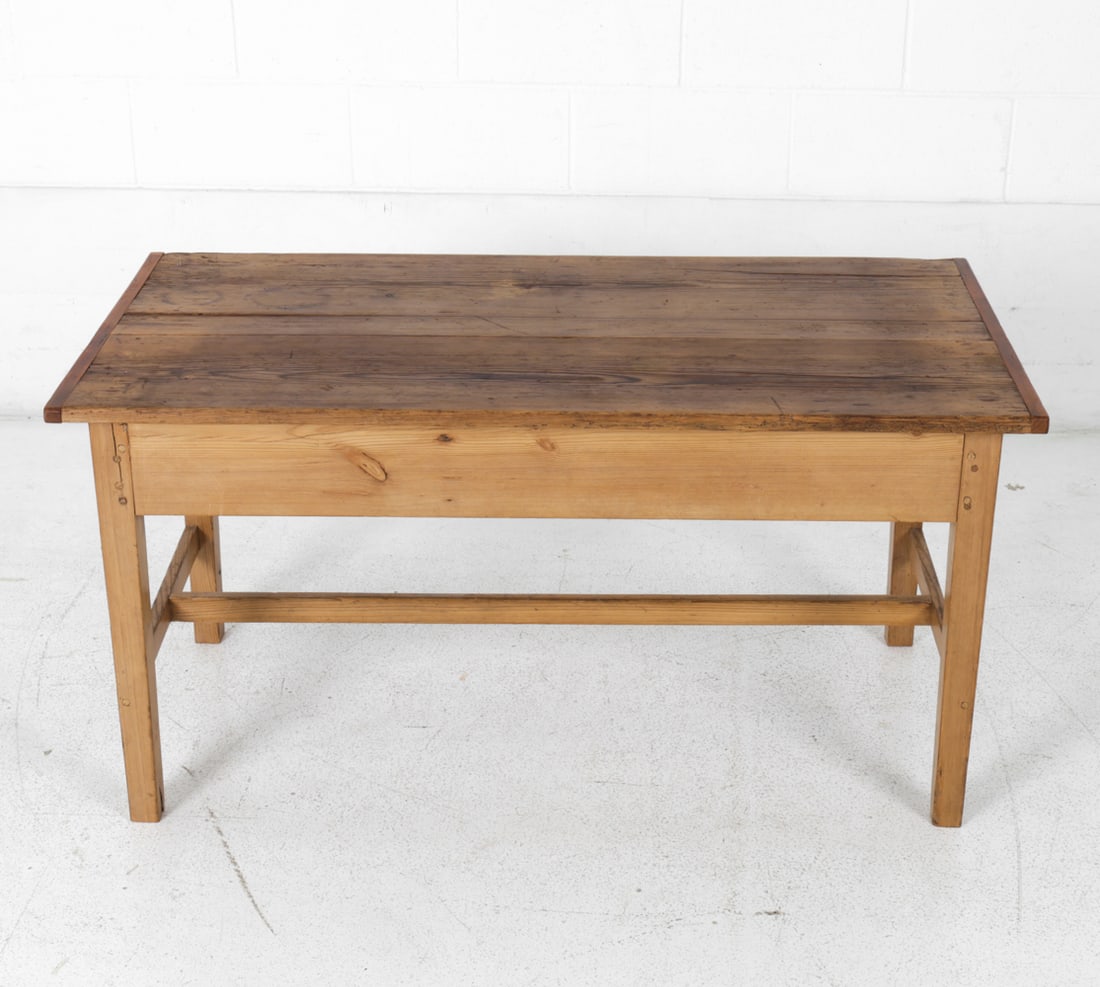 ANTIQUE 19TH C. PINE FARMHOUSE TABLE - 4