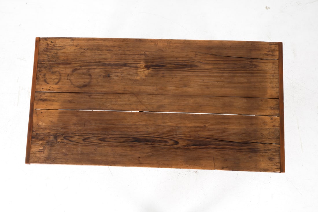 ANTIQUE 19TH C. PINE FARMHOUSE TABLE - 6