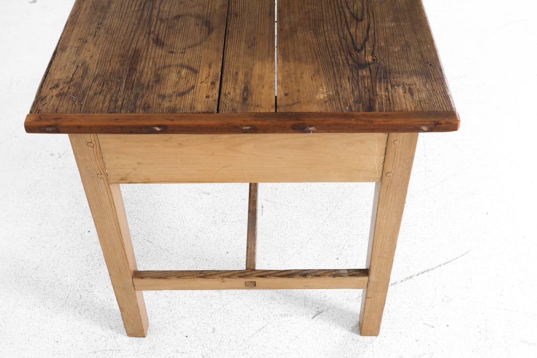 ANTIQUE 19TH C. PINE FARMHOUSE TABLE - 7