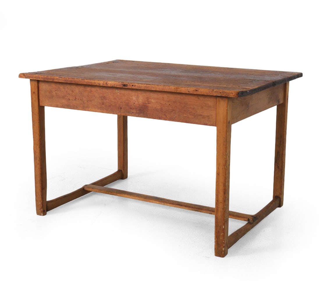 19TH C. PINE TWO PLANK WORK TABLE - 2