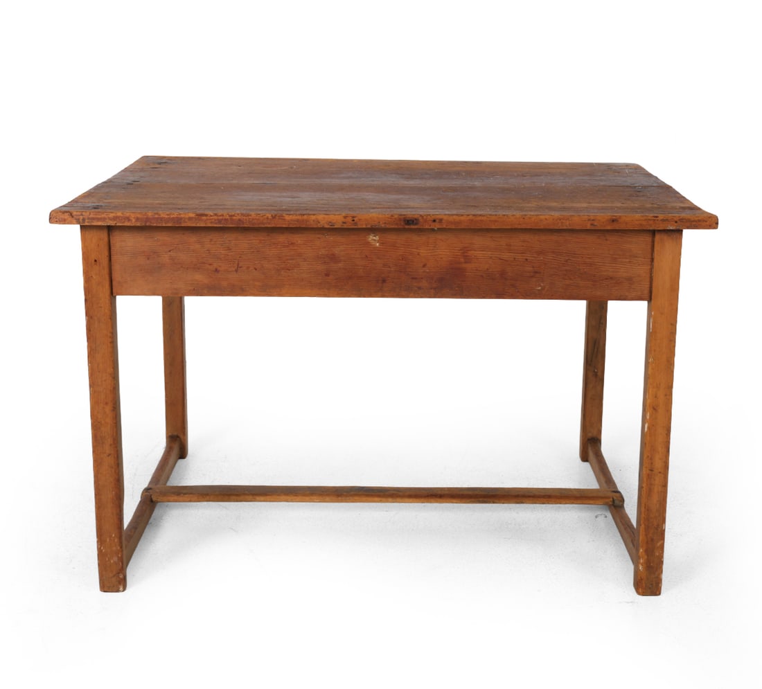 19TH C. PINE TWO PLANK WORK TABLE - 3
