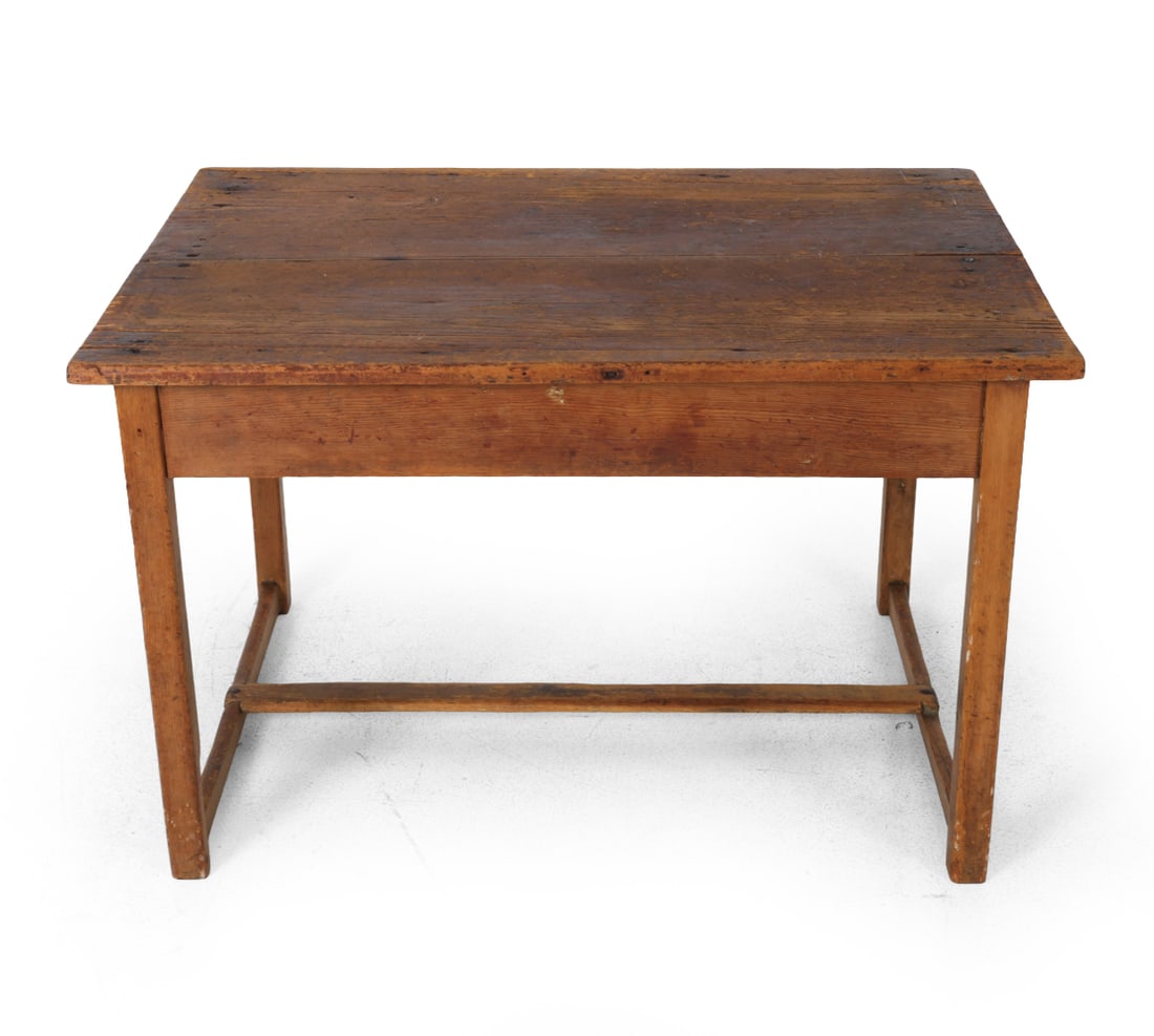 19TH C. PINE TWO PLANK WORK TABLE - 4