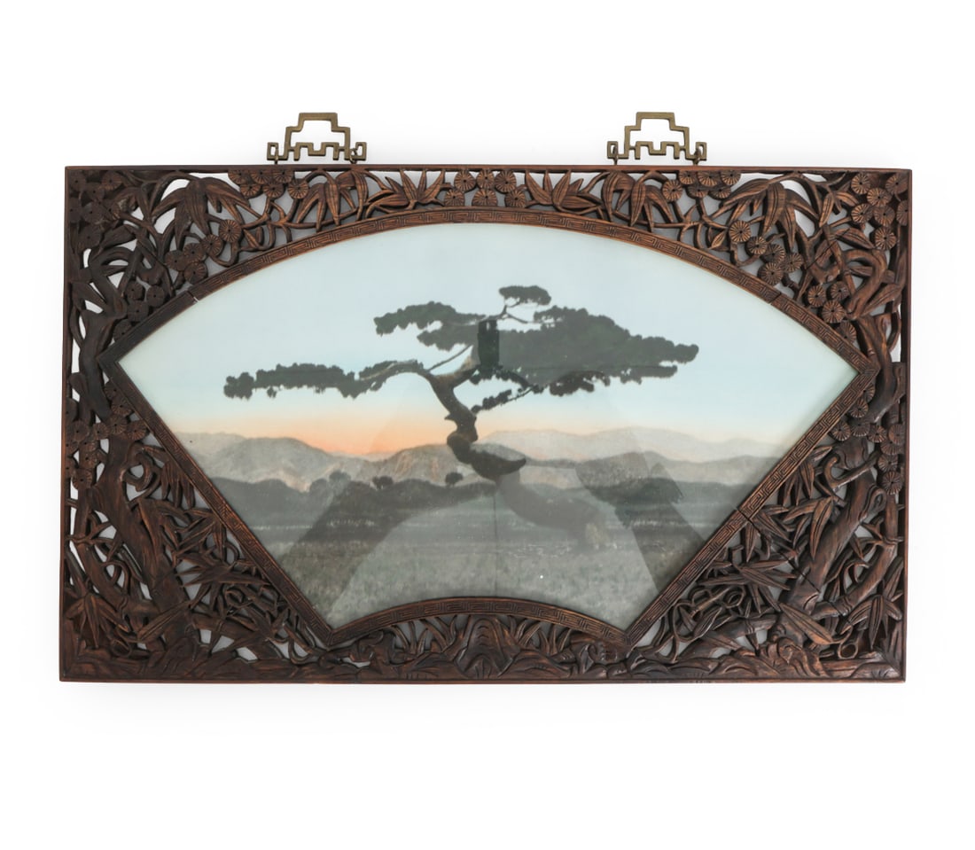 JAPANESE CARVED FRAME W/ PRINT (1 of 7)