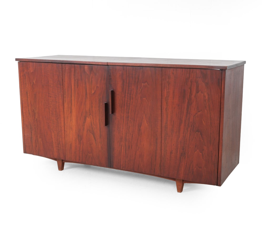 SCANDINAVIAN WALNUT STEREO RECORD CABINET 1960S (1 of 1)