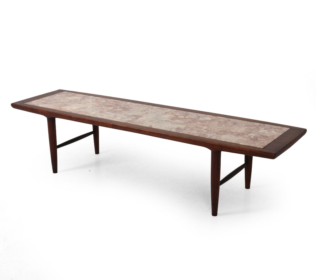 DANISH TEAK & MARBLE COFFEE TABLE C. 1960S (1 of 16)