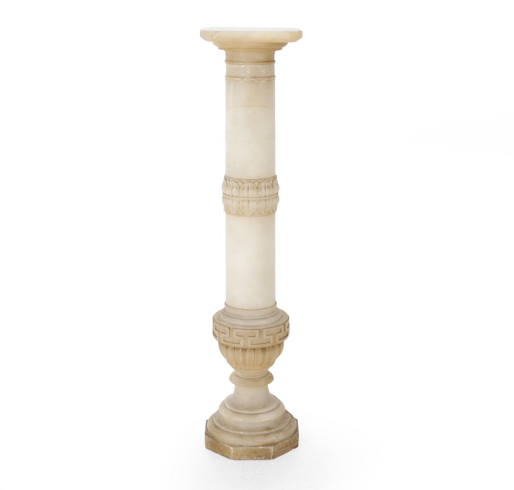 NEOCLASSICAL STYLE ALABASTER COLUMN PEDESTAL (1 of 1)
