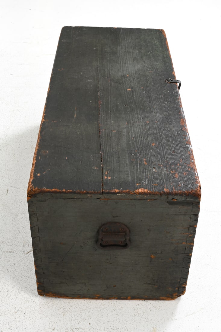 19TH C. PAINTED PINE BLANKET CHEST - 13