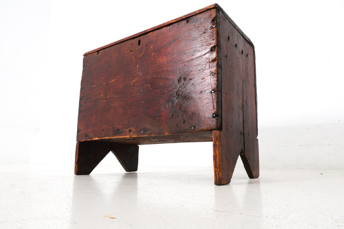 ANTIQUE PRIMITIVE PINE BLANKET CHEST - 13