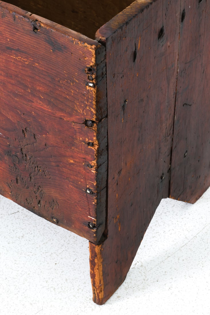 ANTIQUE PRIMITIVE PINE BLANKET CHEST - 9