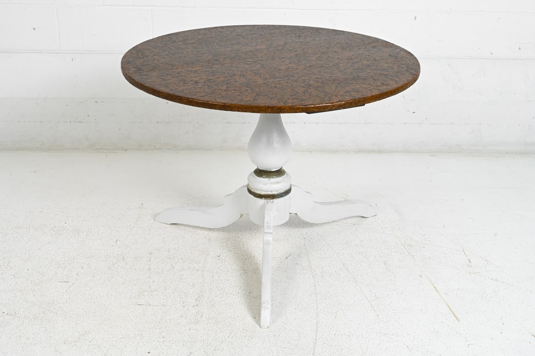 ANTIQUE PAINTED PEDESTAL DINING TABLE - 11