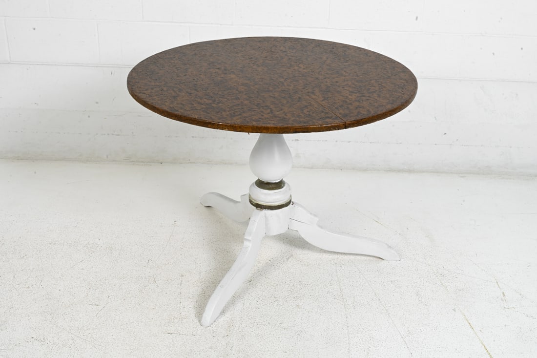 ANTIQUE PAINTED PEDESTAL DINING TABLE - 12