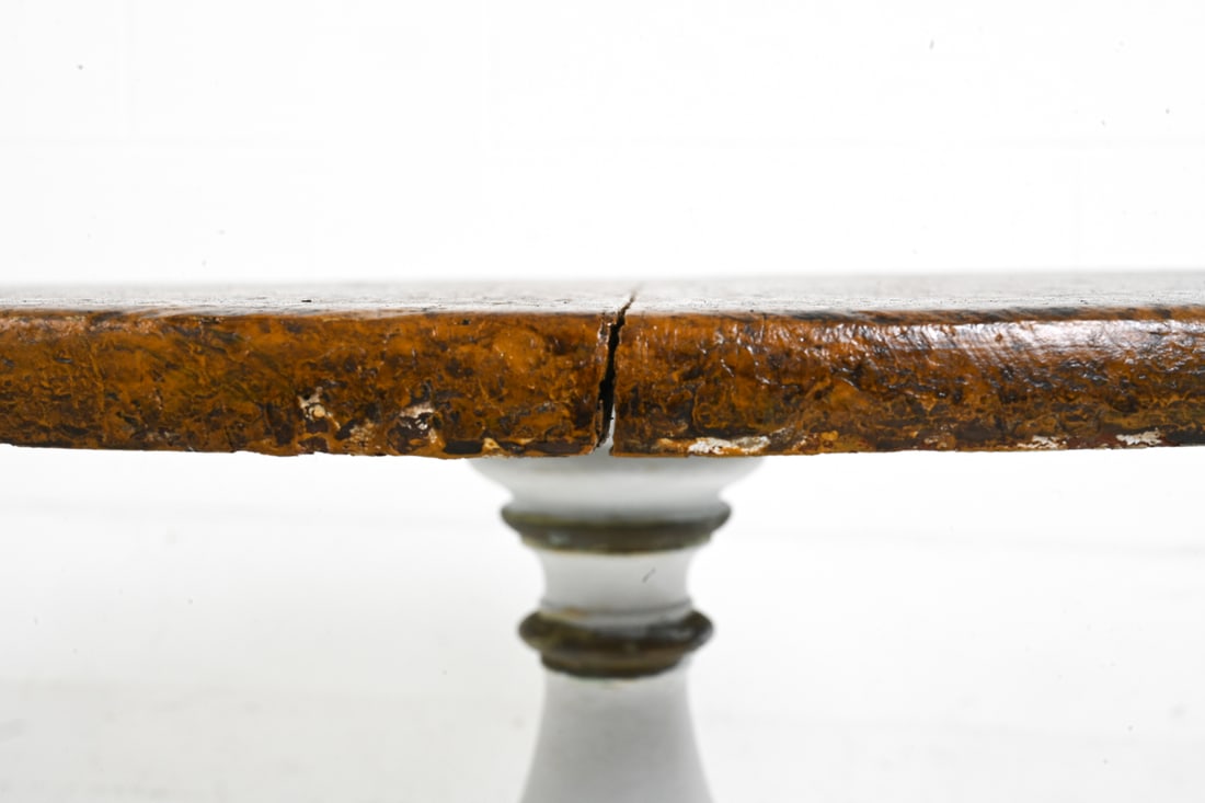 ANTIQUE PAINTED PEDESTAL DINING TABLE - 14