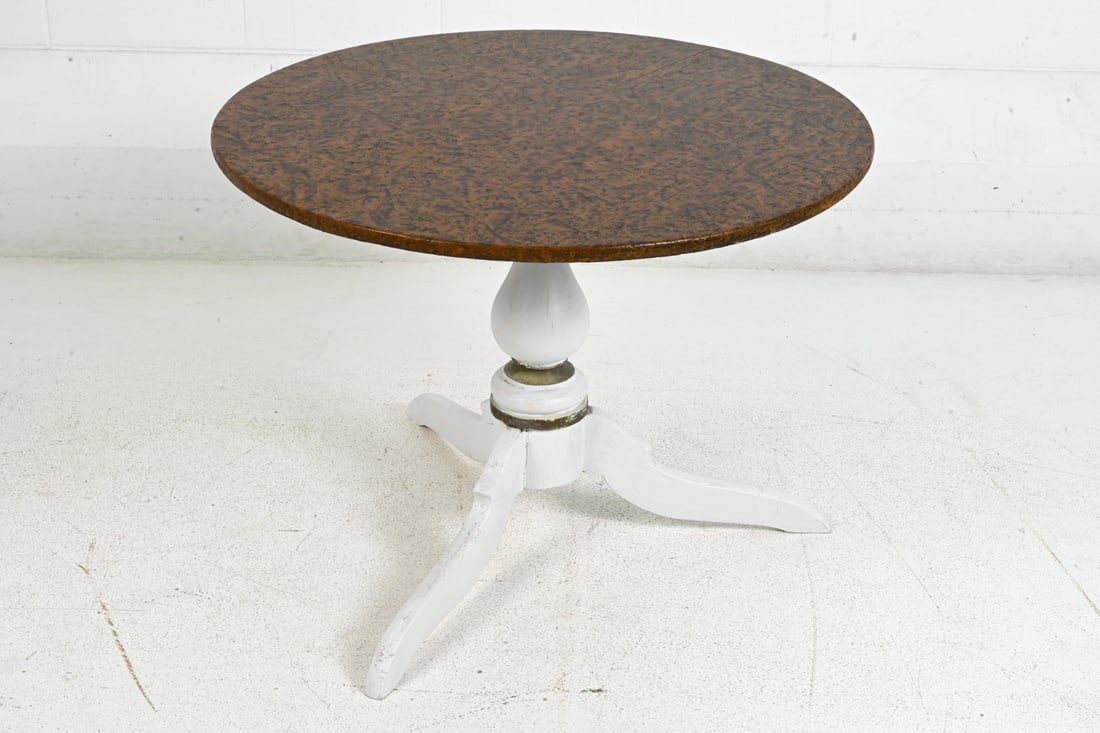 ANTIQUE PAINTED PEDESTAL DINING TABLE - 7
