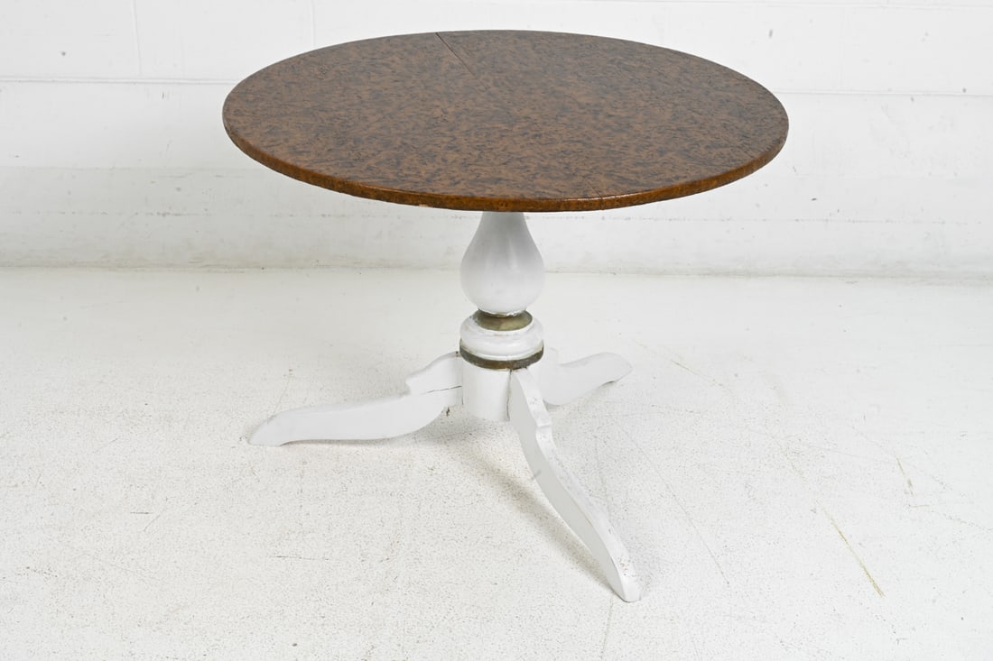 ANTIQUE PAINTED PEDESTAL DINING TABLE - 9