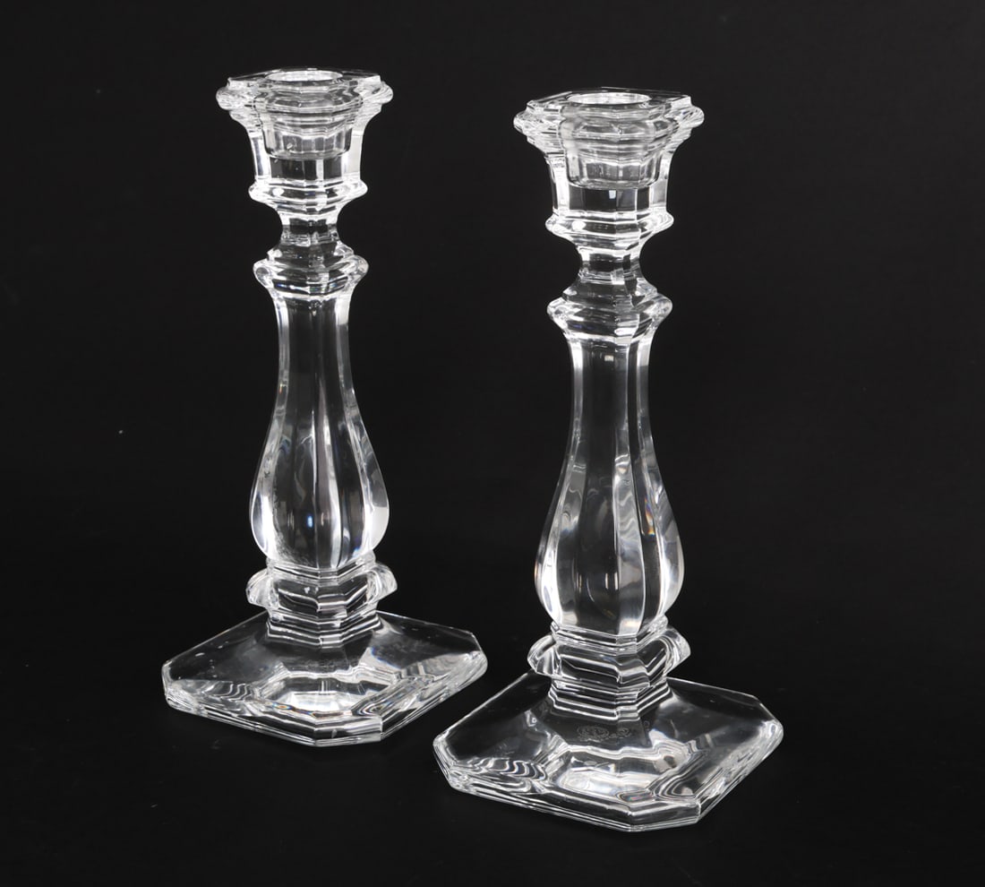 PAIR BACCARAT FOR TIFFANY CRYSTAL CANDLEHOLDERS (1 of 9)