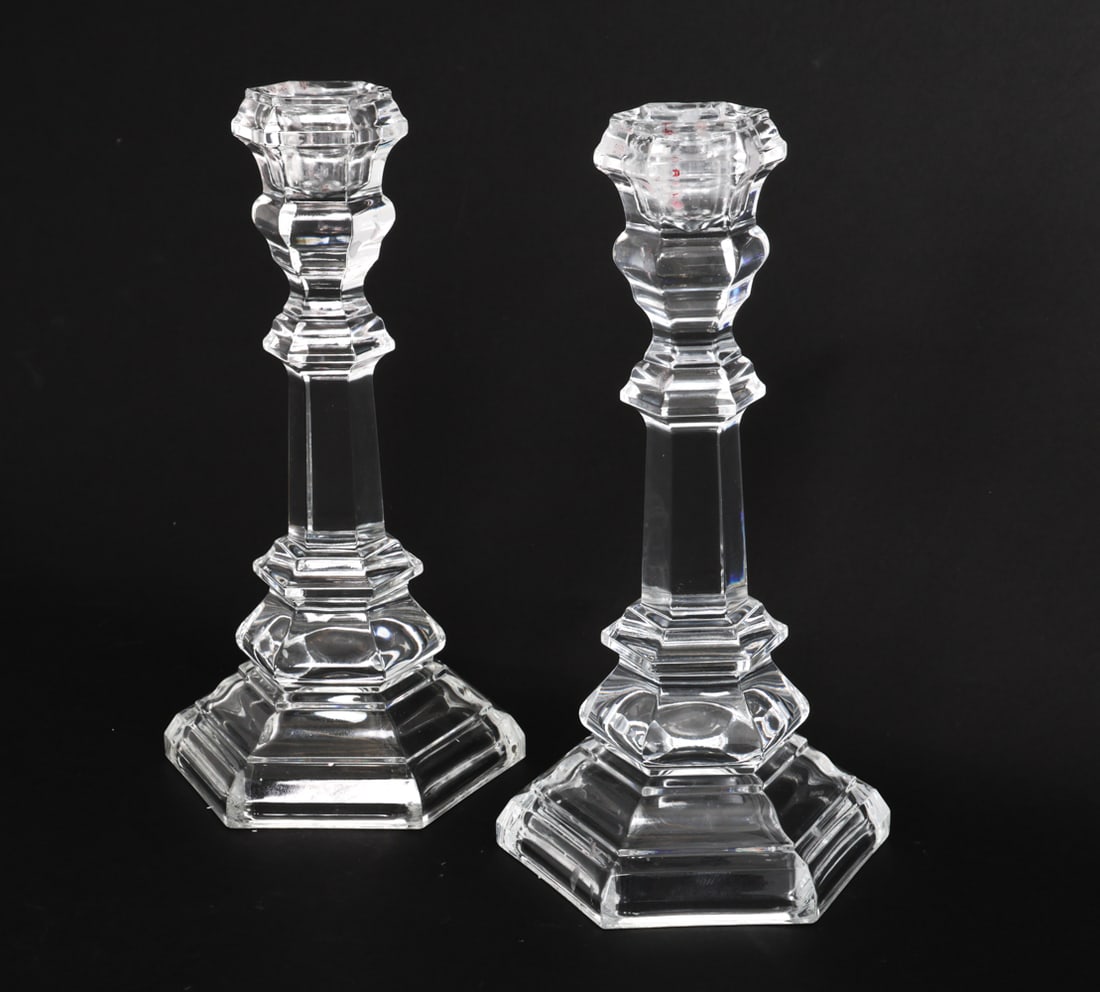 PAIR TIFFANY CRYSTAL CANDLEHOLDERS (1 of 9)