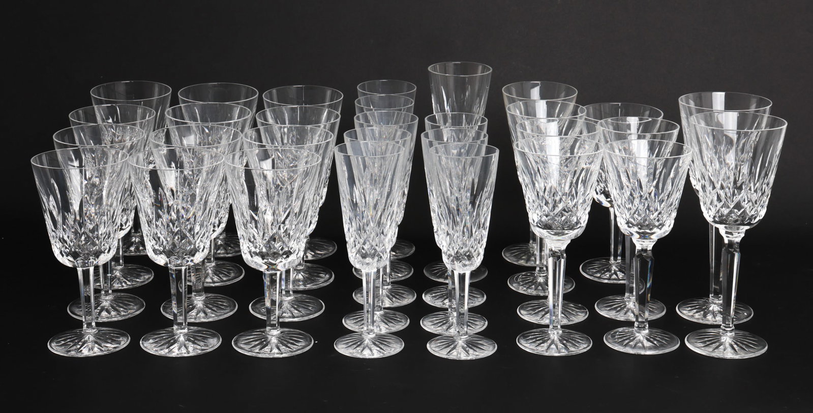 WATERFORD CUT CRYSTAL STEMWARE GROUPING (1 of 1)