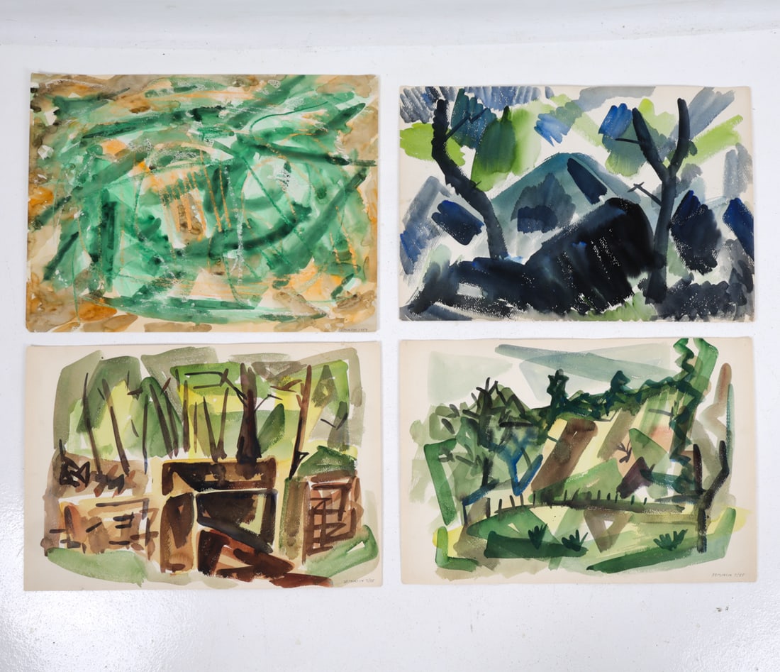(4) JACOB SEMIATIN (1915-2003) WATERCOLOR GROUPING (1 of 14)