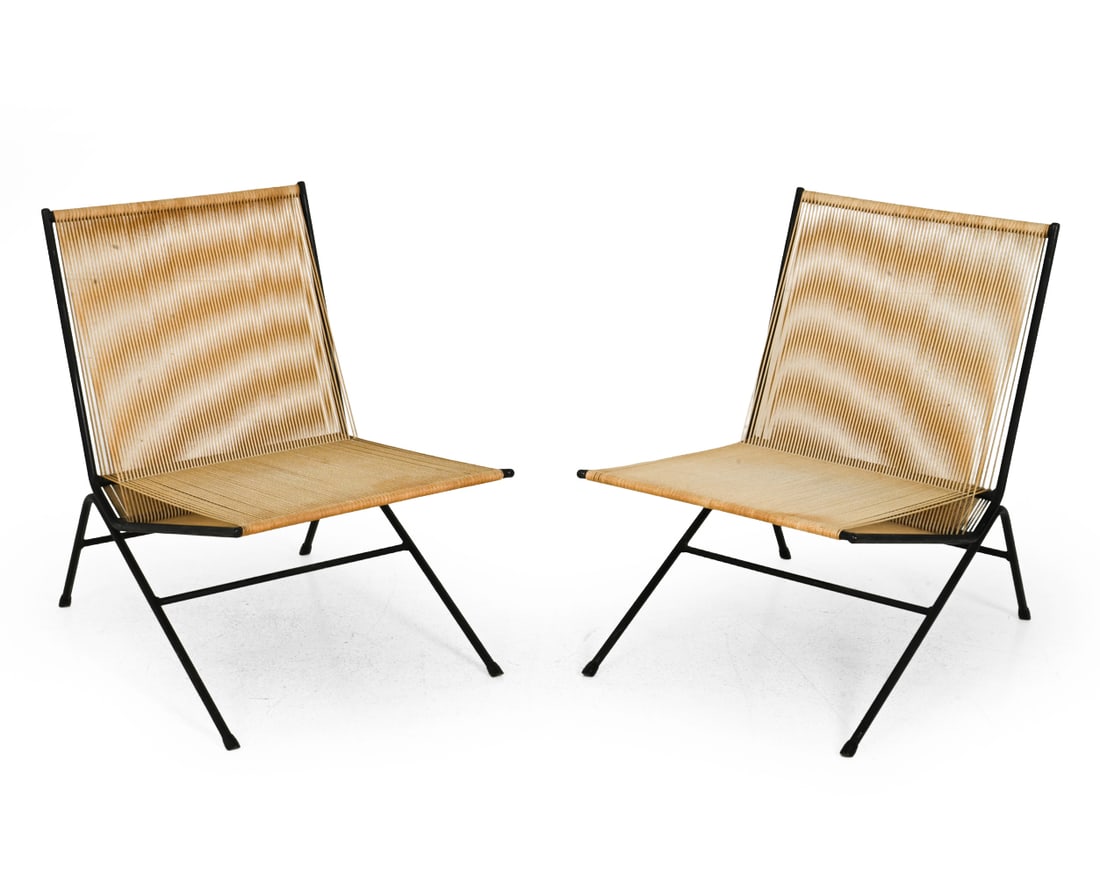 PAIR OF ALLAN GOULD STRING LOUNGE CHAIRS C. 1960S (1 of 17)
