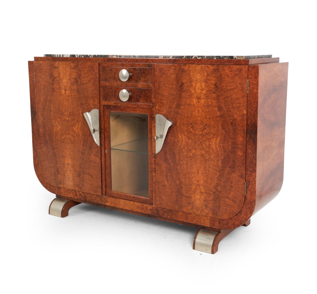 FRENCH ART DECO BURLWOOD SIDEBOARD C. 1930S (1 of 20)