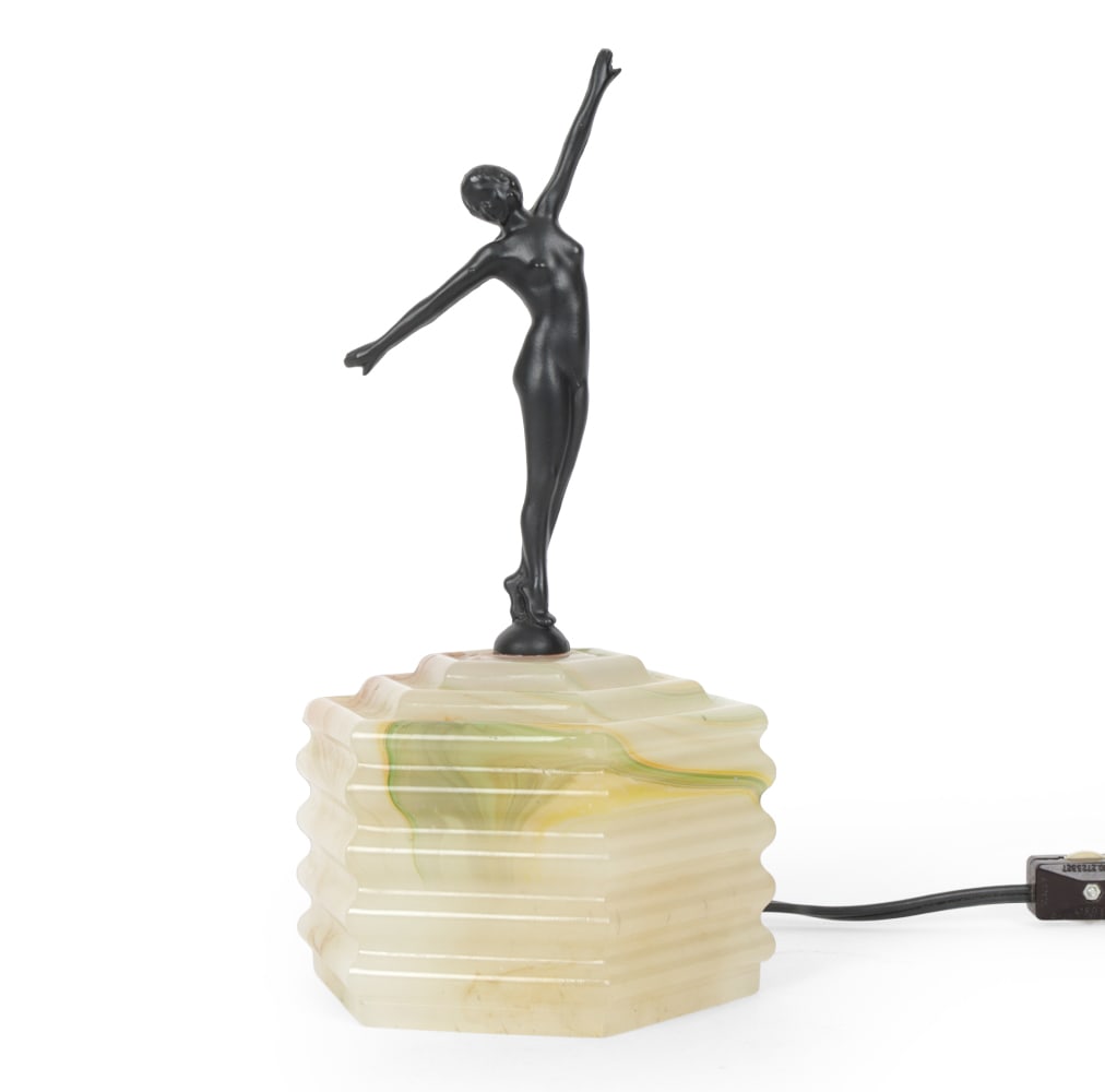 AFTER FERNAND OUILLON-CARRERE BRONZE & GLASS LAMP (1 of 12)