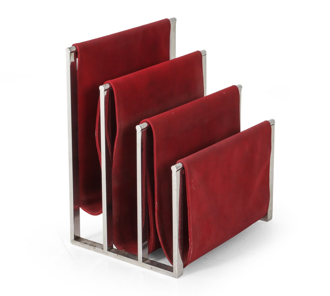 BAUGHMAN STYLE CHROME MAGAZINE RACK (1 of 13)