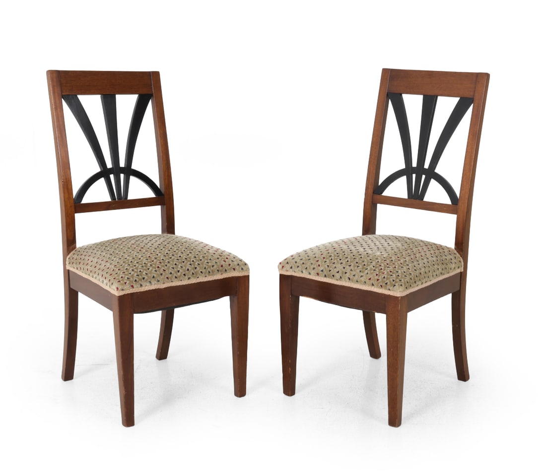 PAIR OF 19TH C. BIEDERMEIER MAHOGANY DINING CHAIRS (1 of 19)