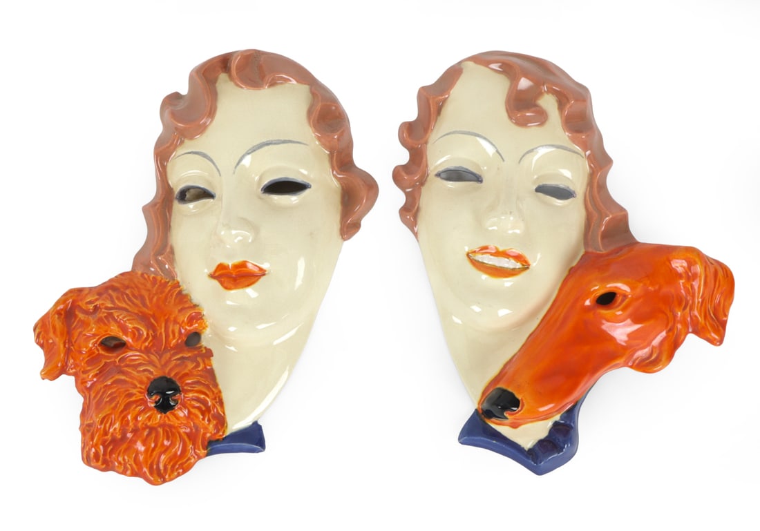 ART DECO CZECH CERAMIC MASKS (1 of 10)