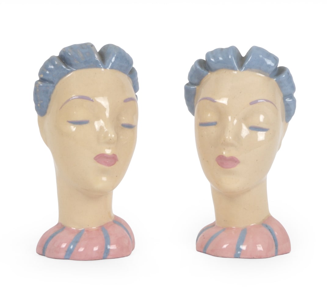 PAIR OF MARTI HOLLYWOOD CERAMIC WALL VASES 1940S (1 of 15)