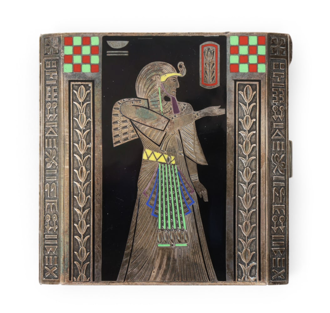 AUSTRIAN EGYPTIAN REVIVAL STERLING ENAMEL CASE (1 of 12)