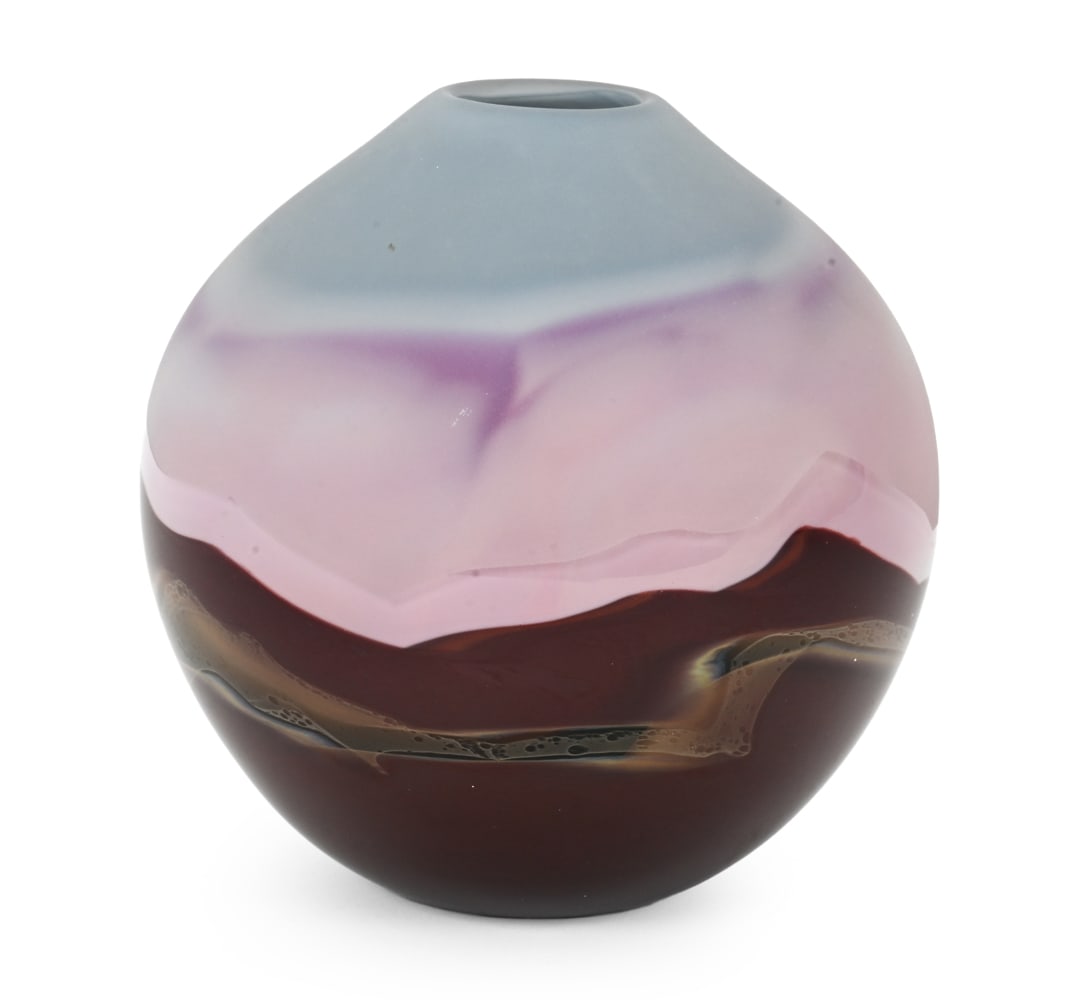 JIM CONNIE GRANT "LAND FORMATIONS" GLASS VASE 1986 (1 of 10)